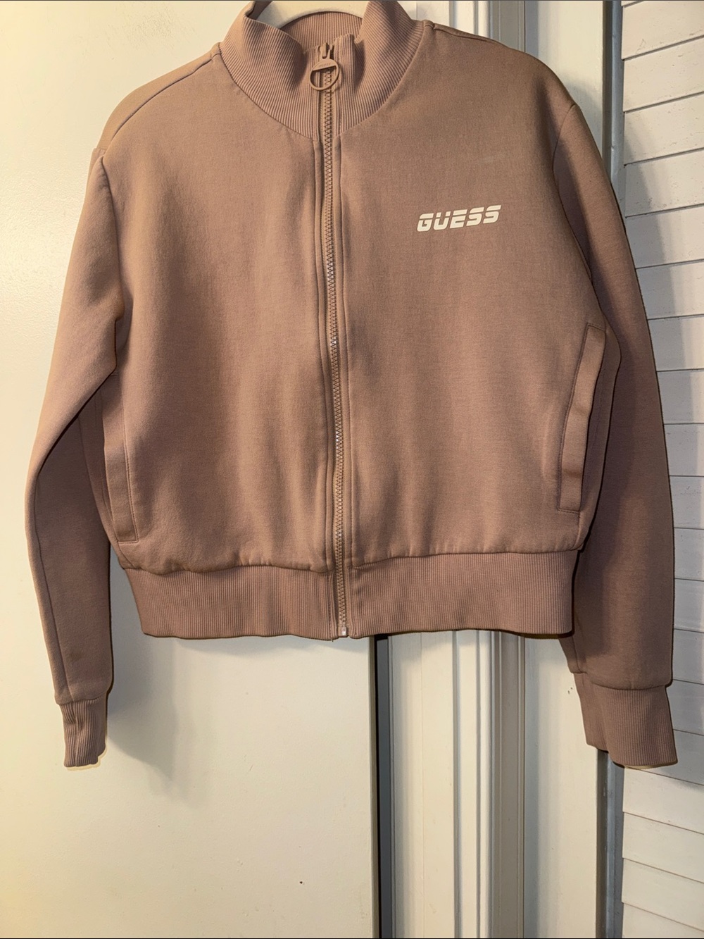 GUESS Mauve Zip-Front Bomber Jacket